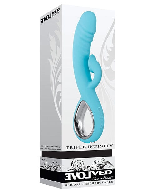 Evolved Novelties Evolved Triple Infinity - Teal Vibrators