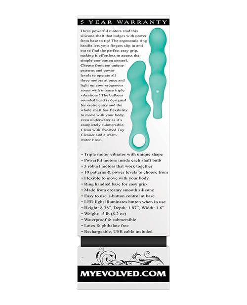 Evolved Novelties Evolved Triple Teaser - Teal Vibrators