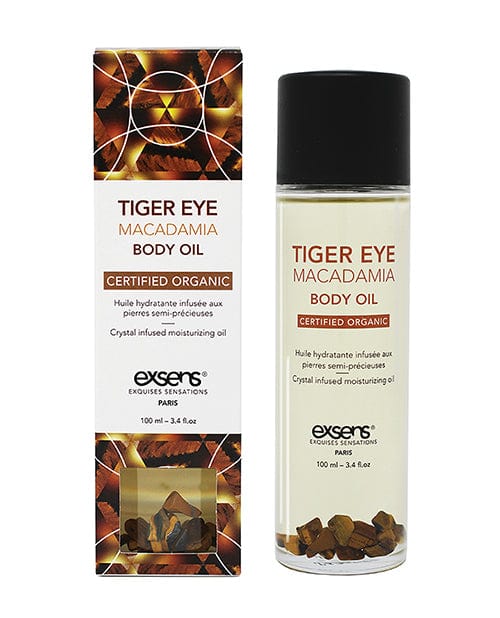 exsens Exsens Organic Body Oil with Stones Tiger Eye Macadamia Lubes