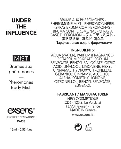 Exsens Of Paris Body Mist With Pheromones - 15 mL Under The Influence