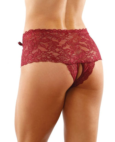Fantasy Lingerie Bottoms Up Magnolia Stretch Lace Crotchless Panty W/ribbon Lace Up Front Lingerie & Costumes