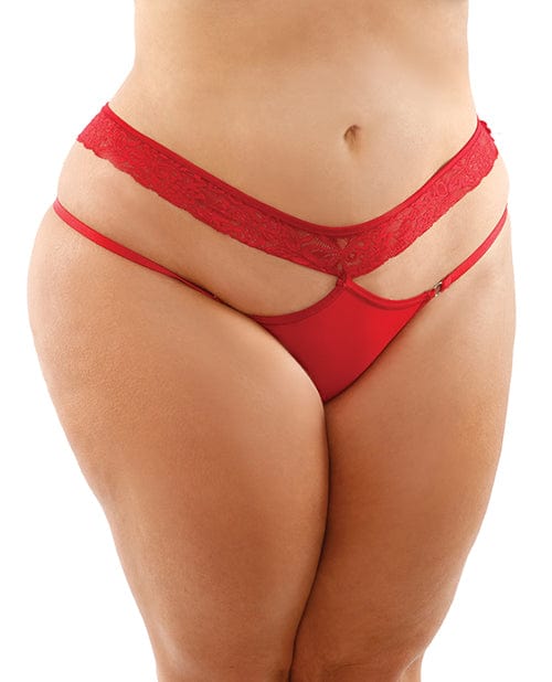 Fantasy Lingerie Bottoms Up Ren Microfiber Bikini Panty W/lace Waist Qn Red Lingerie &amp; Costumes