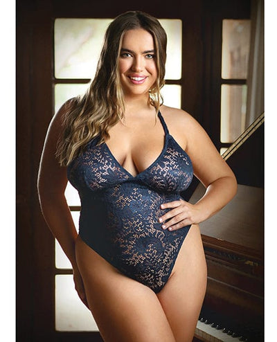 Fantasy Lingerie Curve Cara Stretch Lace Teddy with Snap Crotch 1x/2x Lingerie & Costumes