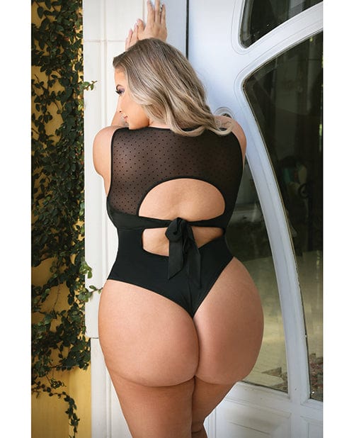 Curve Raven High Neck Bodysuit with Snap Crotch