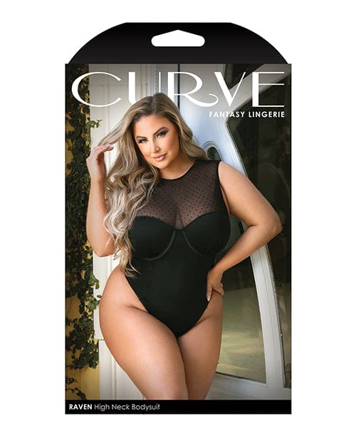 Fantasy Lingerie Curve Raven High Neck Bodysuit with Snap Crotch Lingerie &amp; Costumes
