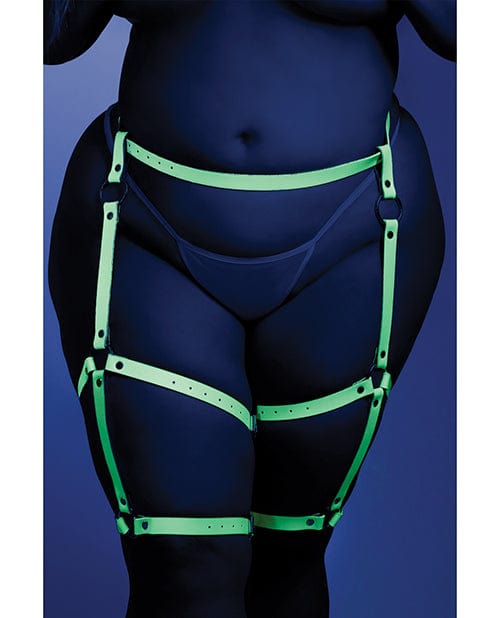 Fantasy Lingerie Glow Buckle Up Glow In The Dark Leg Harness Light Blue O-s Lingerie &amp; Costumes
