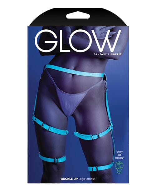 Fantasy Lingerie Glow Buckle Up Glow In The Dark Leg Harness Light Blue O-s Lingerie &amp; Costumes