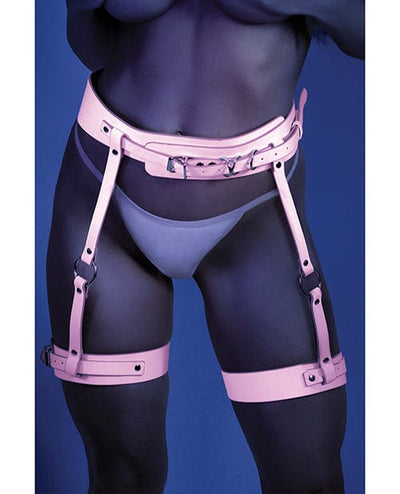 Fantasy Lingerie Glow Strapped In Glow In The Dark Leg Harness Light Pink O-s Lingerie & Costumes