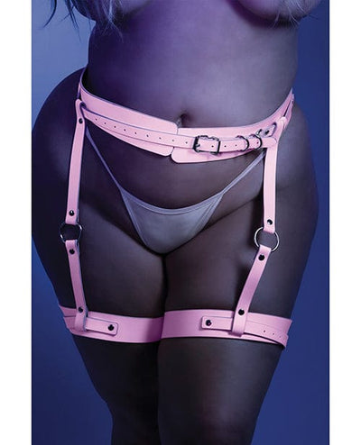 Fantasy Lingerie Glow Strapped In Glow In The Dark Leg Harness Light Pink O-s Lingerie & Costumes