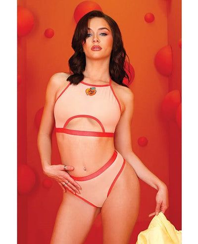 Fantasy Lingerie Just Peachy Cut Out Halter Top & Cheeky Panty Nude L/xl Lingerie & Costumes