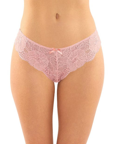 Fantasy Lingerie Poppy Crotchless Floral Lace Panty Pink / Large/Extra Large Lingerie & Costumes