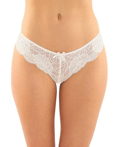 Fantasy Lingerie Poppy Crotchless Floral Lace Panty White / Large/Extra Large Lingerie & Costumes