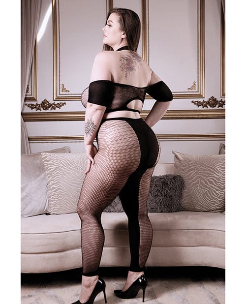 Sheer Fantasy Missing You Opaque & Net Off Should Top W-leggings Black Queen