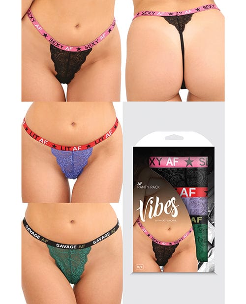Vibes AF 3 Pack Thongs Assorted Colors One Size Fits Most