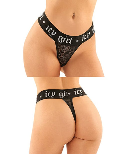 Fantasy Lingerie Vibes Buddy Pack Icy Girl Metallic Boy Brief & Lace Thong Black Lingerie & Costumes