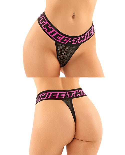 Fantasy Lingerie Vibes Buddy Pack Thicc Athletic Mesh Boy Brief &amp; Lace Thong Black/pnk Lingerie &amp; Costumes