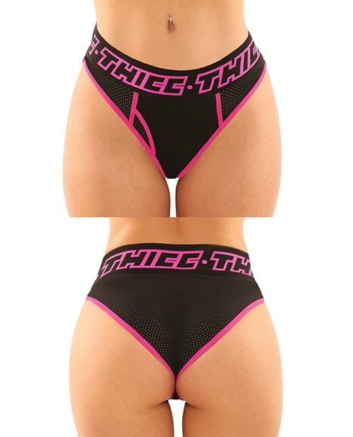 Fantasy Lingerie Vibes Buddy Pack Thicc Athletic Mesh Boy Brief &amp; Lace Thong Black/pnk Large/Extra Large Lingerie &amp; Costumes