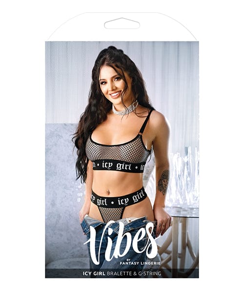 Fantasy Lingerie Vibes Icy Girl Metallic Fishnet Bralette &amp; G-string Lingerie &amp; Costumes