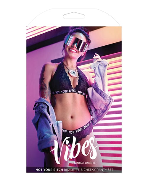 Fantasy Lingerie Vibes Not Your Bitch Bralette &amp; Cheeky Panty Lingerie &amp; Costumes