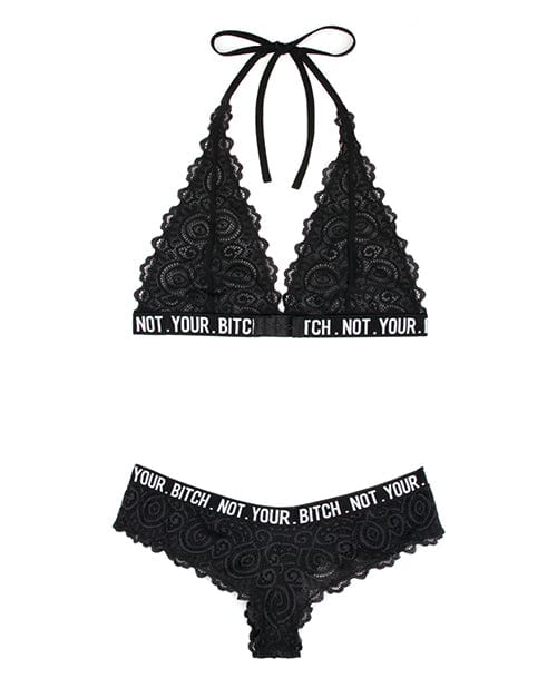 Fantasy Lingerie Vibes Not Your Bitch Bralette & Cheeky Panty Lingerie & Costumes