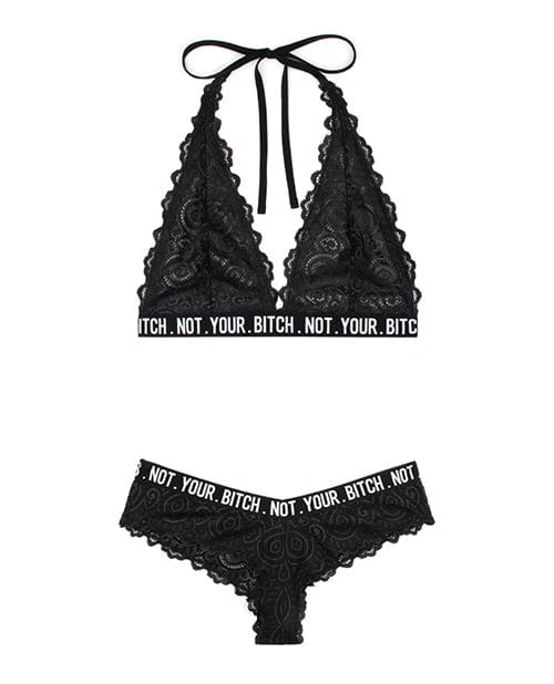 Fantasy Lingerie Vibes Not Your Bitch Bralette & Cheeky Panty Lingerie & Costumes