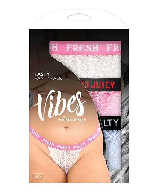 Fantasy Lingerie Vibes Tasty 3 Pack Thongs Assorted Colors Qn Lingerie &amp; Costumes