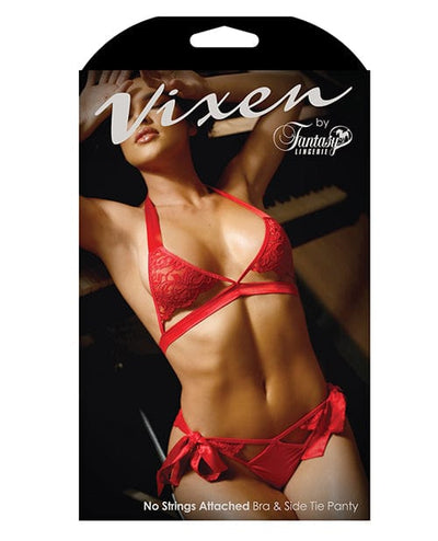 Fantasy Lingerie Vixen Cutout Lace Bra & Side Tie Panty Lingerie & Costumes