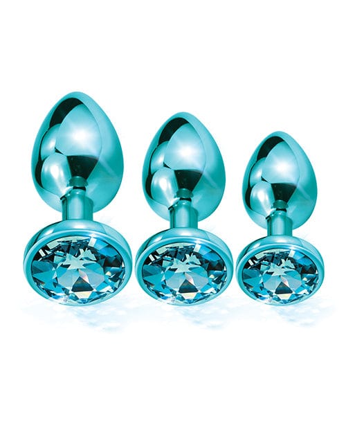Global Novelties LLC Nixie Metal Butt Plug Trainer Set W/inlaid Jewel Anal Toys