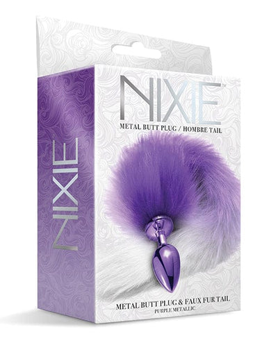 Global Novelties LLC Nixie Metal Butt Plug W/faux Fur Tail Purple Metallic Anal Toys