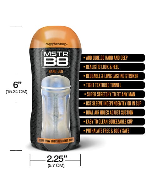 Global Novelties LLC Mstr B8 Clear View Stroker - Clear Penis Toys