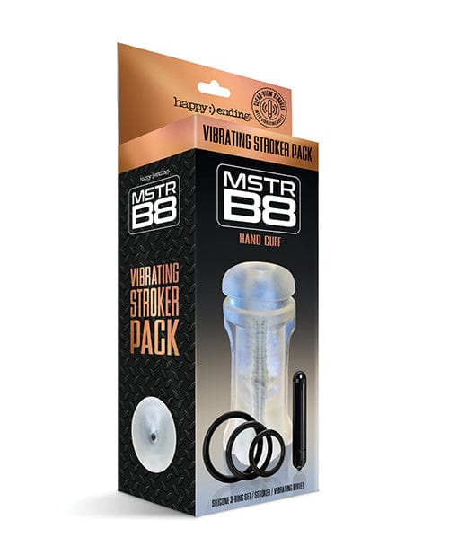Global Novelties LLC Mstr B8 Hand Cuff Vibrating Stroker Pack - Kit Of 5 Clear Penis Toys