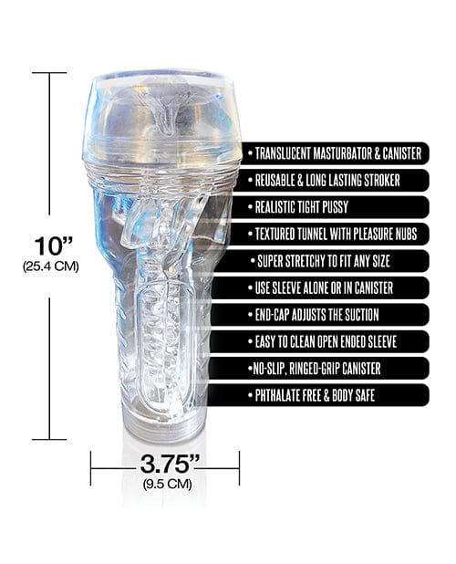 Global Novelties LLC Mstr B8 In The Clear Pussy Stroker - Clear Penis Toys