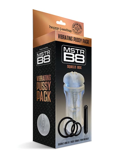 Global Novelties LLC Mstr B8 Squeeze Vibrating Pussy Pack - Kit Of 5 Clear Penis Toys