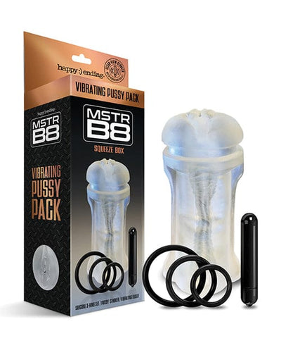 Global Novelties LLC Mstr B8 Squeeze Vibrating Pussy Pack - Kit Of 5 Clear Penis Toys