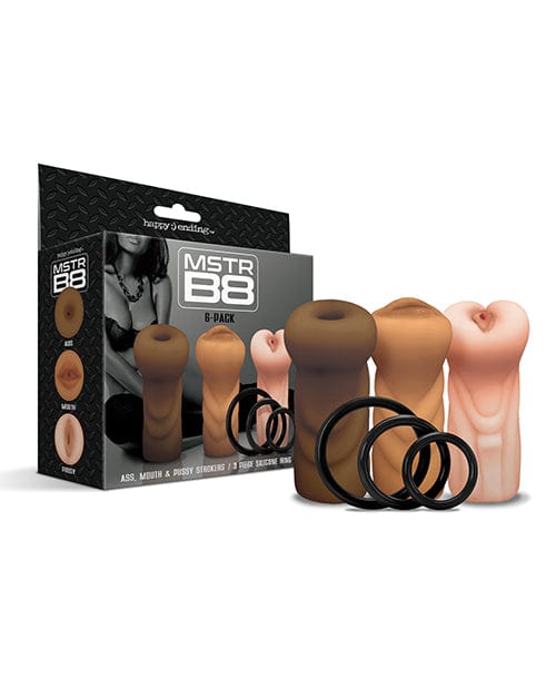Global Novelties LLC Mstr B8 Stroker Set with C-rings - Assorted Pack Of 3 Penis Toys