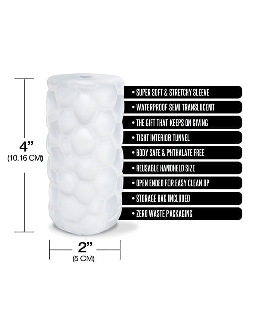 Global Novelties LLC Pleasure Package Use with Caution Tight Textured Stroker - White Penis Toys