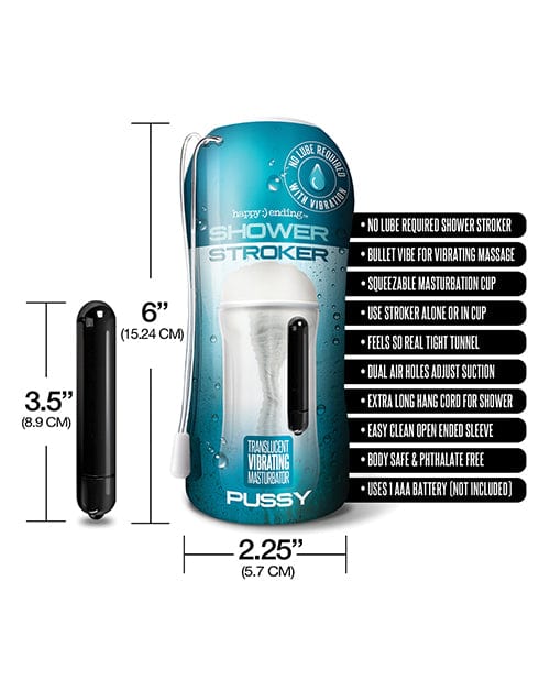 Global Novelties LLC Shower Stroker Vibrating Pussy - Clear Penis Toys
