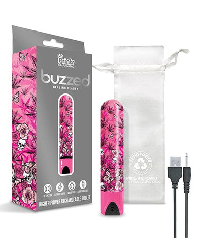 Global Novelties LLC Buzzed 3.5" Rechargeable Bullet - Blazing Beauty Pink Vibrators