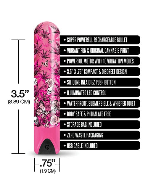 Global Novelties LLC Buzzed 3.5" Rechargeable Bullet - Blazing Beauty Pink Vibrators