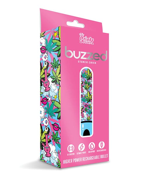 Global Novelties LLC Buzzed 3.5" Rechargeable Bullet - Stoner Chick Blue Vibrators