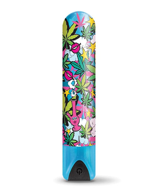 Global Novelties LLC Buzzed 3.5" Rechargeable Bullet - Stoner Chick Blue Vibrators