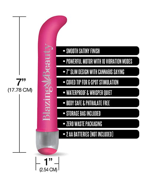 Global Novelties LLC Buzzed 7" G-spot Vibe  - Blazing Beauty Pink Vibrators