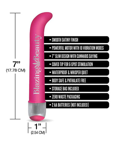 Global Novelties LLC Buzzed 7" G-spot Vibe  - Blazing Beauty Pink Vibrators