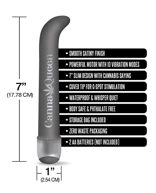Global Novelties LLC Buzzed 7" G-spot Vibe  - Canna Queen Size Black Vibrators