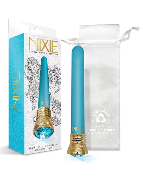 Global Novelties LLC Nixie Mystic Wave Satin Classic Vibe - 10 Function Aquamarine Vibrators