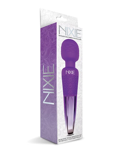 Global Novelties LLC Nixie Rechargeable Wand Massager Purple Ombre Metallic Vibrators