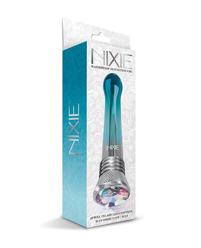 Global Novelties LLC Nixie Waterproof Bulb Vibe  - 10 Function Blue Ombre Glow Vibrators