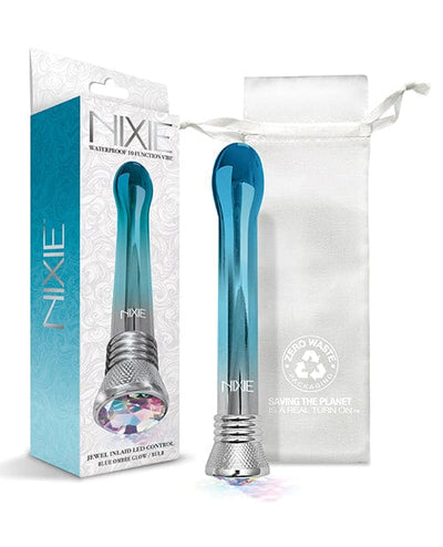 Global Novelties LLC Nixie Waterproof Bulb Vibe  - 10 Function Blue Ombre Glow Vibrators