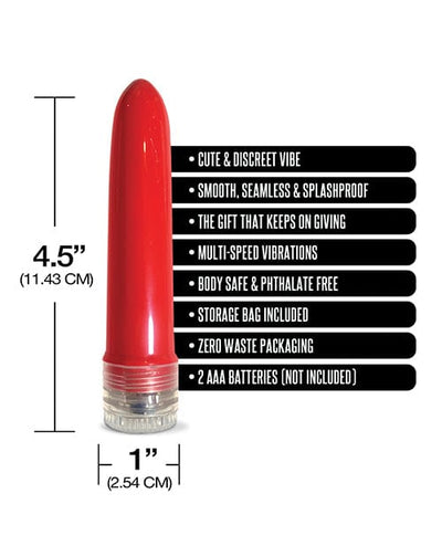 Global Novelties LLC Pleasure Package I Didn't Know Your Size 4" Multi Speed Vibe  - Red Vibrators