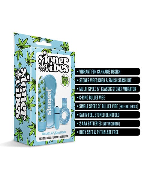 Global Novelties LLC Stoner Vibes Kush &amp; Smush Stash Kit - Blue Vibrators